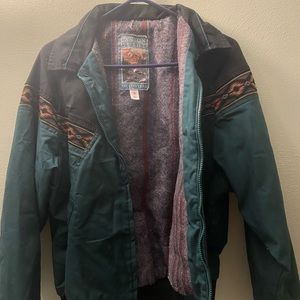 Vintage Aztec canyon guide blanket lined coat